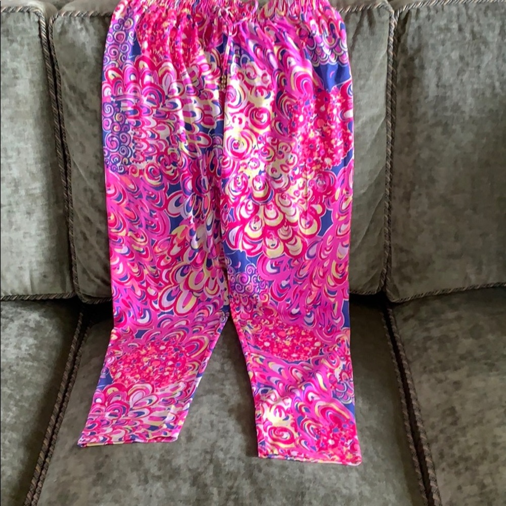 Lilly Pulitzer Pink and Blue Patterned Pants
